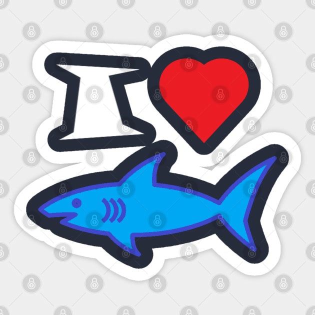 I Love Sharks Sticker by The BioGeeks